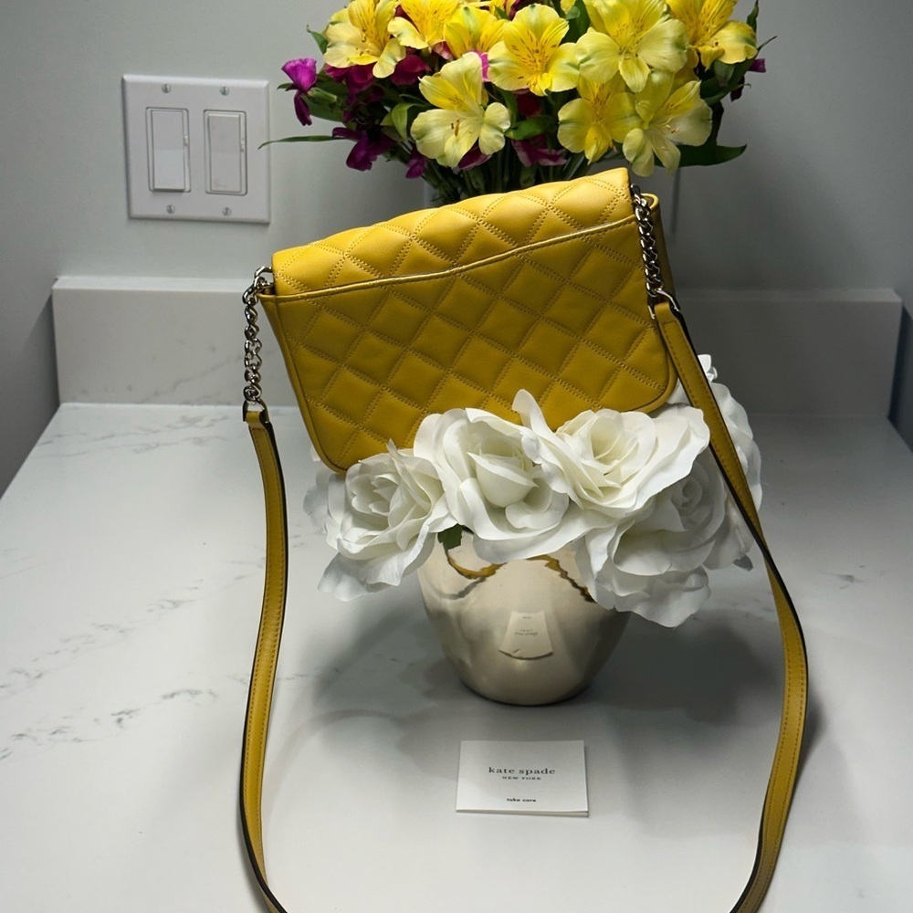 Kate Spade Natalia Mustard Quilted Crossbody Bag - Picture 4 of 15